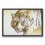 Sepia Tiger 30x20 Black Floating Framed Canvas