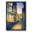Sunset Trolley 20x30 Black Floating Framed Canvas