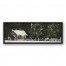 Snowy Cabin 36x12 Black Floating Framed Canvas