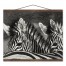 Black and White Zebra 16x20 Teak Hanging Canvas
