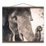 Painted Gray Elephant 16x20 Teak Hanging Canvas