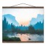 Blue Mountain Landscape 16x20 Teak Hanging Canvas