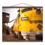 Yellow Train 16x20 Teak Hanging Canvas