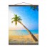 Leaning Palm Tree 16x20 Teak Hanging Canvas