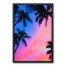 Sunset with Plam Trees 20x30 Black Framed Canvas