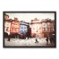 European City Street 30x20 Black Framed Canvas
