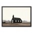 Black and White Church 30x20 Black Framed Canvas