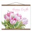 Easter Tulips 20x16 Teak Hanging Canvas