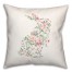 Floral Rabbit 18x18 Spun Poly Pillow