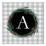 Plaid Monogram 16x16 Personalized Canvas Wall Art