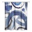 Navy Abstract Circles 71x74 Shower Curtain