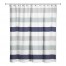 Navy Gray Chunky Stripes 71x74 Shower Curtain