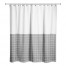 Half Gray Grid 71x74 Shower Curtain