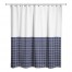 Half Navy Grid 71x74 Shower Curtain