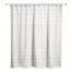 White Linen Stripes 71x74 Shower Curtain