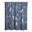 Navy Birds on Branches 71x74 Shower Curtain