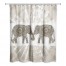 Beige Boho Elephants 71x74 Shower Curtain