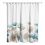 Blue Beige Painted Flowers 71x74 Shower Curtain