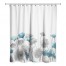 Gray Blue Painted Flowers 71x74 Shower Curtain