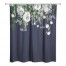 Painted Flowers on Navy 71x74 Shower Curtain