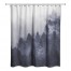 Navy Foggy Pine Trees 71x74 Shower Curtain