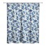 Navy Watercolor Leaves 71x74 Shower Curtain