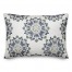 Gray Medallions on Blue Textiles