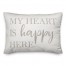 Heart is Happy Here on Black Textiles