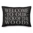 Welcome on Black 14x20 Indoor / Outdoor Pillow