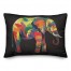 Bright Elephant on Black 14x20 Indoor / Outdoor Pillow