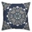 Gray Medallions on Blue 18x18 Indoor / Outdoor Pillow