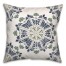 Gray Medallions on Blue Textiles