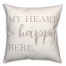 Heart is Happy Here on Black Textiles