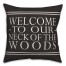 Welcome on Black 18x18 Indoor / Outdoor Pillow