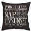 Porch Rules on Black 18x18 Indoor / Outdoor Pillow