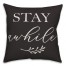 Stay Awhile on Black 18x18 Indoor / Outdoor Pillow