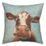 Brown Painted Cow 18x18 Indoor / Outdoor Pillow