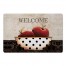 Welcome Apple Bowl Polka Dots 27x18 Floor Mat