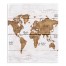 World Map Wood Planks 57x57 Tapestry