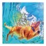 Swimming Painted Pup 57x57 Tapestry