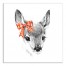 Baby Deer Plaid Bow  Wall Art