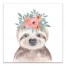 Sweet Sloth With Flowers  Wall Art