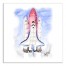 Watercolor Rocket Wall Art