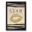 Zebra Gold Glam 12x18 Black Floating Framed Canvas