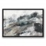 Blue Abstract 30x20 Black Floating Framed Canvas