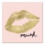 Muah Lips On Blush  12x12 Canvas Wall Art