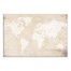 Distressed White Map Panel  18x12 Canvas Wall Art
