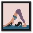 Cat Yoga 12x12 Black Floating Framed Canvas