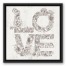 Love Floral 16x16 Black Floating Framed Canvas