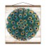 Peacock Circle 16x16 Teak Hanging Canvas